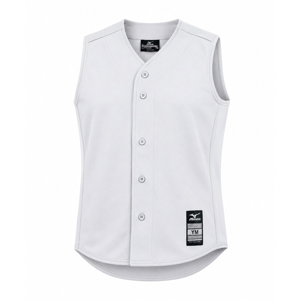 Mizuno Youth medium Baseball athletic vest Jersey‎ Gray Sleeveless boys sporty